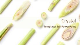  Presentation with white green - Audience pleasing PPT layouts consisting of fresh green lemongrass slices isolated backdrop and a cream colored foreground