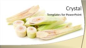  Presentation with lemongrass herb plant fresh leaves - Amazing slide deck having fresh green lemongrass slices isolated backdrop and a white colored foreground