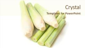  Presentation with white green - Cool new theme with fresh green lemongrass slices isolated backdrop and a  colored foreground