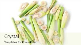  Presentation with fresh water splash green apple isolated white - Colorful PPT theme enhanced with fresh green lemongrass slices isolated backdrop and a blonde colored foreground