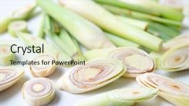  Presentation with fresh water splash green apple isolated white - Slide deck having fresh green lemongrass slices isolated background and a  colored foreground