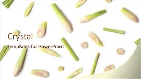  Presentation with fresh water splash green apple isolated white - PPT theme enhanced with fresh green lemongrass slices isolated background and a cream colored foreground