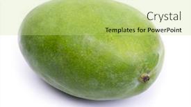  Presentation with white green - Slide deck having fresh-green-mango-isolated background and a yellow colored foreground