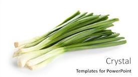  Presentation with onion - Colorful slide deck enhanced with fresh-green-onion-on-white backdrop and a white colored foreground