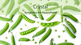  Presentation with peas - PPT theme consisting of fresh-green-peas-close-up background and a mint green colored foreground