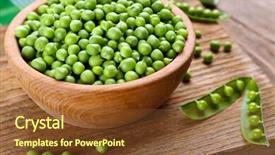  Presentation with bunch of green peas - Amazing presentation design having fresh green peas in bowl backdrop and a tawny brown colored foreground