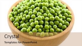  Presentation with bowl - PPT theme enhanced with fresh green peas in bowl background and a gold colored foreground