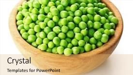  Presentation with peas - Beautiful PPT layouts featuring fresh green peas in bowl backdrop and a yellow colored foreground