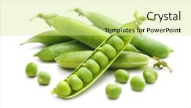  Presentation with peas - PPT theme featuring fresh green peas isolated background and a blonde colored foreground
