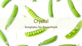  Presentation with peas - Amazing presentation theme having fresh green peas isolated on white backdrop and a cream colored foreground
