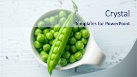  Presentation with peas - Audience pleasing slides consisting of fresh green peas on old backdrop and a sky blue colored foreground