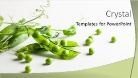  Presentation with white green - PPT layouts featuring fresh-green-peas-pods background and a white colored foreground