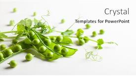 Presentation with healthy eating - Presentation having fresh-green-peas-pods background and a white colored foreground