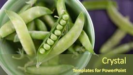  Presentation with peas - PPT layouts featuring fresh green peas background and a tawny brown colored foreground