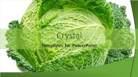  Presentation with white green - Theme enhanced with fresh-green-savoy-cabbage-isolated background and a  colored foreground