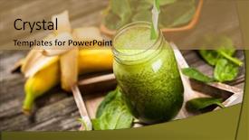  Presentation with smoothie - Cool new PPT theme with fresh green smoothie backdrop and a gold colored foreground