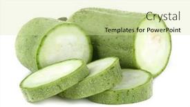  Presentation with white green - Presentation theme having fresh-green-sponge-gourd background and a soft green colored foreground