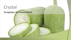  Presentation with white green - Theme having fresh-green-sponge-gourd background and a white colored foreground