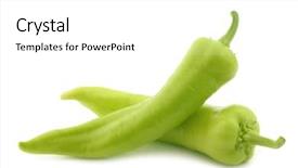  Presentation with white green - Beautiful presentation design featuring fresh green sweet peppers banana backdrop and a white colored foreground