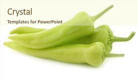  Presentation with peppers - Amazing presentation having fresh green sweet peppers banana backdrop and a cream colored foreground