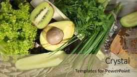  Presentation with guava fruits fresh green fruit - Slides having fresh green vegetables and fruits background and a coral colored foreground