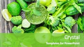  Presentation with green fresh food - Audience pleasing presentation theme consisting of fresh green vegetables and green backdrop and a seafoam green colored foreground