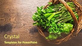  Presentation with asparagus - Presentation theme having fresh-green-vegetables-and-herbs background and a tawny brown colored foreground