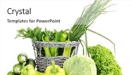  Presentation with white green - Audience pleasing theme consisting of fresh green vegetables in basket backdrop and a white colored foreground