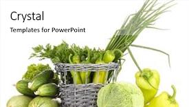  Presentation with fresh fruits vegetables heart - Cool new slides with fresh green vegetables in basket backdrop and a  colored foreground