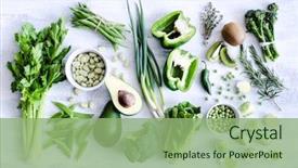  Presentation with brussel - Amazing PPT layouts having fresh green vegetables variety backdrop and a seafoam green colored foreground