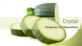  Presentation with white green - Colorful slide set enhanced with fresh-green-zucchini-with-slices backdrop and a blonde colored foreground