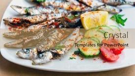  Presentation with sardines - Amazing slides having fresh-grilled-sardines-served backdrop and a coral colored foreground