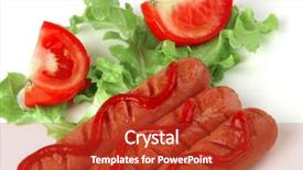  Presentation with tomato ketchup - Amazing presentation theme having fresh grilled sausages served with tomato and ketchup backdrop and a crimson colored foreground