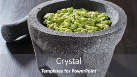  Presentation with stone - Cool new slide set with fresh-guacamole-in-stone-molajete backdrop and a gray colored foreground