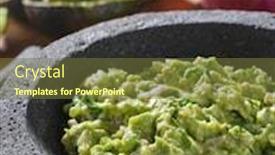  Presentation with stone - PPT theme having fresh-guacamole-in-stone-molcajete background and a tawny brown colored foreground