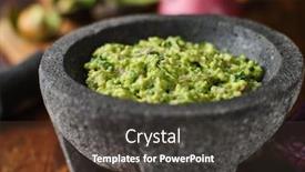  Presentation with bauxite lime stone  - Colorful slide set enhanced with fresh-guacamole-in-stone-molcajete backdrop and a dark gray colored foreground