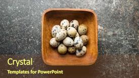  Presentation with bowl - Audience pleasing presentation consisting of fresh guail eggs in bowl backdrop and a tawny brown colored foreground