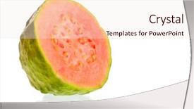  Presentation with guava - Audience pleasing presentation consisting of fresh guava fruit cut backdrop and a sky blue colored foreground