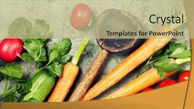  Presentation with rustic healthy - PPT layouts with fresh harvest from the garden background and a mint green colored foreground