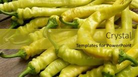  Presentation with peppers - Presentation theme having fresh harvested giant hot peppers background and a gold colored foreground