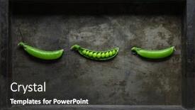  Presentation with peas - Theme consisting of fresh-harvested-green-peas background and a dark gray colored foreground