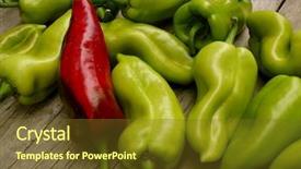  Presentation with grown - Colorful presentation enhanced with fresh harvested home grown sweet peppers backdrop and a tawny brown colored foreground