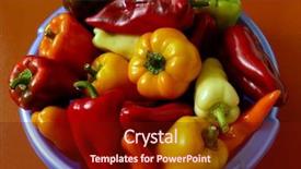  Presentation with grown - Amazing presentation theme having fresh harvested home grown sweet peppers backdrop and a tawny brown colored foreground