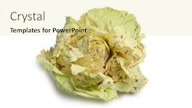  Presentation with lettuce - Beautiful PPT theme featuring walls of fortress and victor backdrop and a tawny brown colored foreground