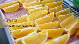  Presentation with orange fruit - PPT theme featuring fresh-healthy-and-juicy-orange background and a yellow colored foreground
