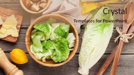  Presentation with salad - Theme featuring kaiser - fresh healthy caesar salad cooking background and a coral colored foreground