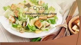  Presentation with healthy - Slide deck featuring fresh-healthy-caesar-salad background and a yellow colored foreground