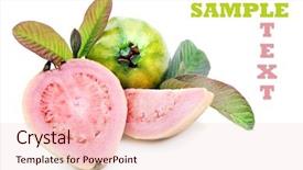  Presentation with pure white - Amazing PPT layouts having fresh healthy pink guava fruit backdrop and a lemonade colored foreground