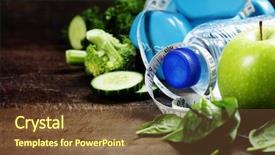  Presentation with fresh water - Presentation design having tape health sport and diet background and a tawny brown colored foreground