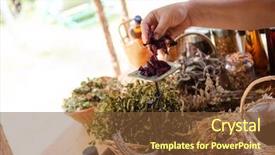  Presentation with alternative medicine - Presentation theme enhanced with herbalist gardender small business owner background and a tawny brown colored foreground